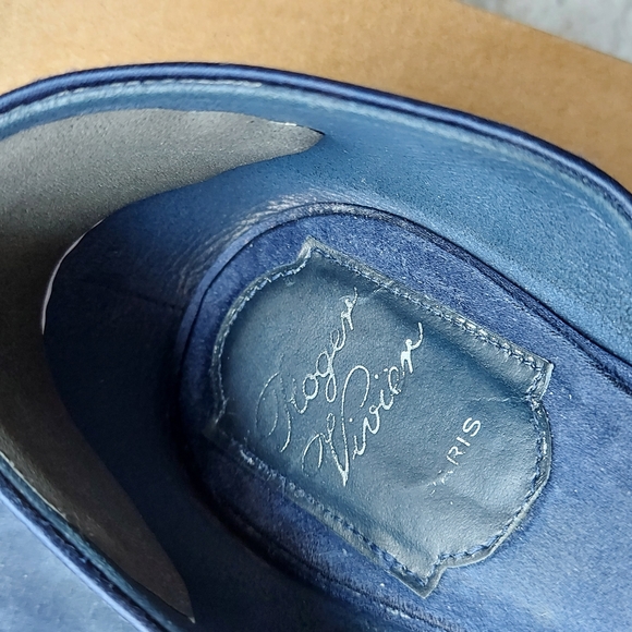 Authentic Roger Vivier Blue Crystal Embellished Flats 38.5 - Picture 8 of 16